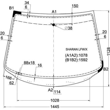 Стекло лобовое FORD GALAXY 95-06 / VOLKSWAGEN SHARAN 95-09 <b>XYG SHARAN LFW/X</b>