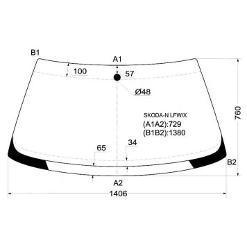 Стекло лобовое в резинку SKODA FELICIA 95-2000 <b>XYG SKODA-N LFW/X</b>