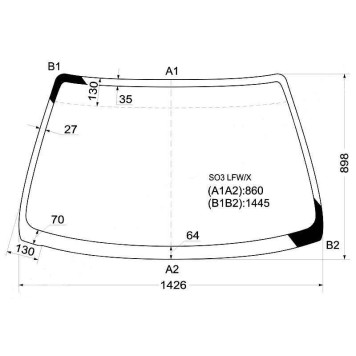 Стекло лобовое в клей HONDA CIVIC 95-00 2 / 3D CPE / HBK <b>XYG SO3 LFW/X</b>