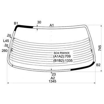 Стекло заднее с обогревом HONDA CIVIC / INTEGRA SJ 95-00 4D <b>XYG SO4 RW/H/X</b>