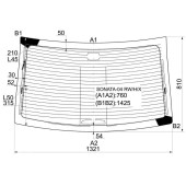 Стекло заднее с обогревом HYUNDAI SONATA NF V 04-10 <b>XYG SONATA-04 RW/H/X</b>