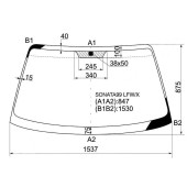 Стекло лобовое в клей HYUNDAI SONATA IV 99-04 / TAGAZ 04- / KIA OPTIMA / MAGENTIS 00-05 <b>XYG SONATA99 LFW/X</b>