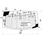 Стекло заднее с обогревом Skoda Superb sedan 4d 2009- <b>XYG SUPERB-09 RW/H/X</b>