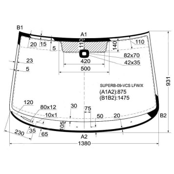 Стекло лобовое в клей Skoda Superb II Sedan / Wagon 2009- <b>XYG SUPERB-09-VCS LFW/X</b>