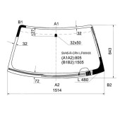 Стекло лобовое с обогревом щеток в клей TOYOTA CAMRY GRACIA 4 / 5D / MARK II QUALIS 96-01 (обогрев щеток <b>XYG SV45-R-CPH LFW/H/X</b>