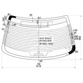 Стекло заднее с обогревом TOYOTA WINDOM / ES300 96-01 <b>XYG SV47 RW/H/X</b>