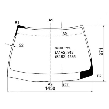 Стекло лобовое в клей TOYOTA VISTA ARDEO #V5# 4 / 5D 98-03 <b>XYG SV50 LFW/X</b>