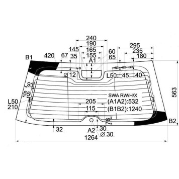 Стекло заднее с обогревом HONDA CR-V 06-12 <b>XYG SWA RW/H/X</b>