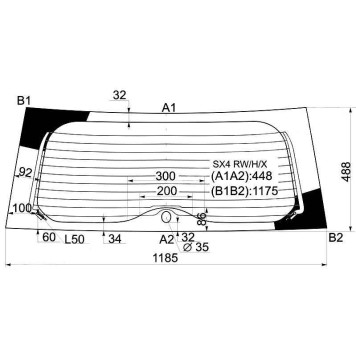 Стекло заднее с обогревом SUZUKI SX4 / FIAT SEDICI 05- 5D <b>XYG SX4 RW/H/X</b>