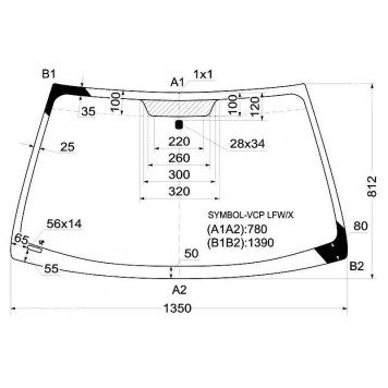Стекло лобовое в клей RENAULT SYMBOL 4D SEDAN 2008- <b>XYG SYMBOL-VCP LFW/X</b>