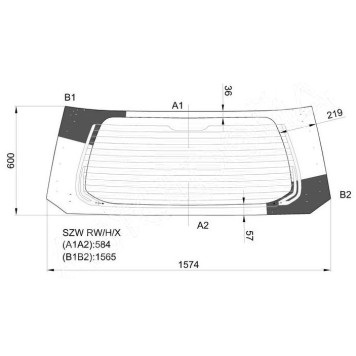 Стекло заднее (крышка багажника) с обогревом HONDA STEPWAGON 2010- <b>XYG SZW RW/H/X</b>