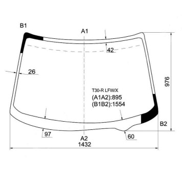 Стекло лобовое в клей NISSAN X-TRAIL 2000-2007 <b>XYG T30-R LFW/X</b>