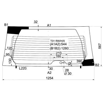 Стекло заднее (крышка багажника) с обогревом NISSAN X-TRAIL 07- <b>XYG T31 RW/H/X</b>