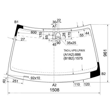 Стекло лобовое +дд в клей HONDA ACCORD VIII / INSPIRE 4D (USA) 07-12 <b>XYG TAO-L-VPS LFW/X</b>