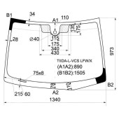 Стекло лобовое в клей NISSAN TIIDA 2004- 4D / 5D дд <b>XYG TIIDA-L-VCS LFW/X</b>
