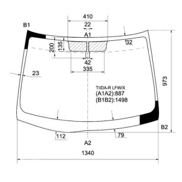 Стекло лобовое в клей NISSAN TIIDA 2004- 4D / 5D <b>XYG TIIDA-R LFW/X</b>