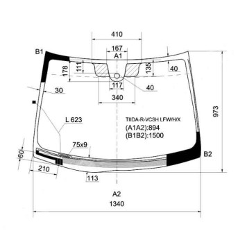 Стекло лобовое с обогревом щеток в клей NISSAN TIIDA 2004- 4 / 5D <b>XYG TIIDA-R-VCSH LFW/H/X</b>