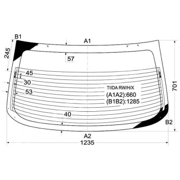 Стекло заднее с обогревом NISSAN TIIDA 4D 04-14 <b>XYG TIIDA RW/H/X</b>