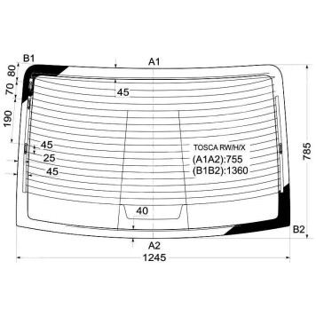 Стекло заднее с обогревом DAEWOO TOSCA / CHEVROLET EPICA 06- <b>XYG TOSCA RW/H/X</b>
