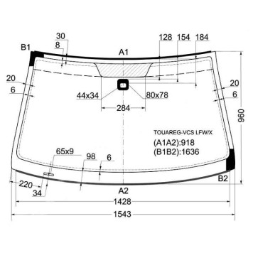 Стекло лобовое в клей VOLKSWAGEN TOUAREG / PORSCHE CAYENNE 2002-2010 <b>XYG TOUAREG-VCS LFW/X</b>