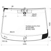 Стекло лобовое в клей VOLKSWAGEN TOURAN II MPV 2010- <b>XYG TOURAN-10-VCS LFW/X</b>