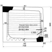 Стекло заднее (распашной двери) левое с обогревом FORD TRANSIT VAN 2000- <b>XYG TRANSIT2000 RW/LH/H/X</b>