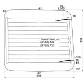 Стекло заднее (распашной двери) левое с обогревом FORD TRANSIT VAN 1985- <b>XYG TRANSIT RW/LH/H</b>