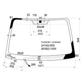 Стекло лобовое с обогревом щеток в клей HYUNDAI TUCSON 2004-2010 <b>XYG TUCSON-1 LFW/H/X</b>