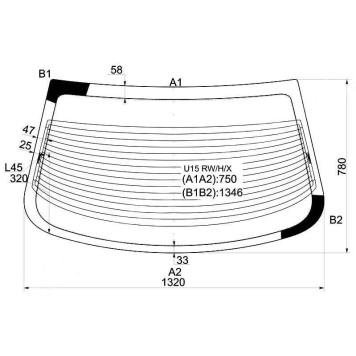 Стекло заднее с обогревом NISSAN ALTIMA 98-02 <b>XYG U15 RW/H/X</b>