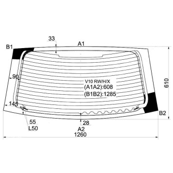 Стекло заднее (крышка багажника) с обогревом NISSAN ALMERA TINO 98-03 <b>XYG V10 RW/H/X</b>