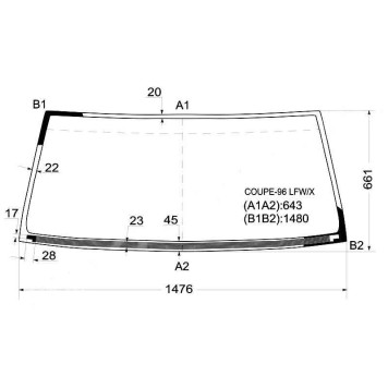 Стекло лобовое с обогревом щеток в клей MITSUBISHI PAJERO 2 / 4-DOOR 91- (обогрев) <b>XYG V32 LFW/H/X</b>