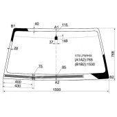 Стекло лобовое с обогревом щеток в клей MITSUBISHI PAJERO III 99-06 3 / 5D <b>XYG V70 LFW/H/X</b>