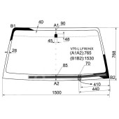 Стекло лобовое с обогревом щеток в клей MITSUBISHI PAJERO 3 / 5-DOOR JEEP 2000- <b>XYG V70-L LFW/H/X</b>