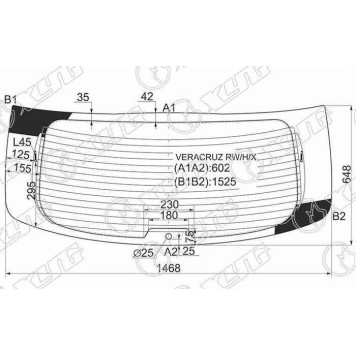 Стекло заднее (крышка багажника) с обогревом HYUNDAI VERACRUZ / IX55 07- <b>XYG VERACRUZ RW/H/X</b>