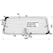 Стекло заднее (крышка багажника) с обогревом в клей (с отв.) VOLKSWAGEN TRANSPORTER T5 03-15 <b>XYG VW-T5-1H RW/H/X</b>