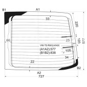 Стекло заднее (распашной двери) левое с обогревом VOLKSWAGEN TRANSPORTER T5 VAN 2003- <b>XYG VW-T5 RW/LH/H/X</b>