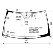 Стекло лобовое в клей MERCEDES-BENZ ML-CLASS W164 2005- / GL-CLASS X164 2006- <b>XYG W164-YVCSP LFW/X</b>