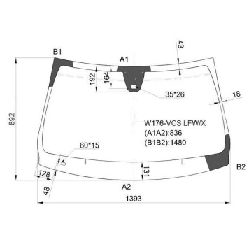 Стекло лобовое в клей MERCEDES BENZ A CLASS (W176) HBK 12- <b>XYG W176-VCS LFW/X</b>