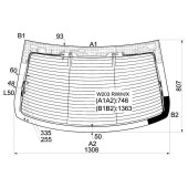 Стекло заднее с обогревом MERCEDES-BENZ C-CLASS W203 4D 00-07 <b>XYG W203 RW/H/X</b>
