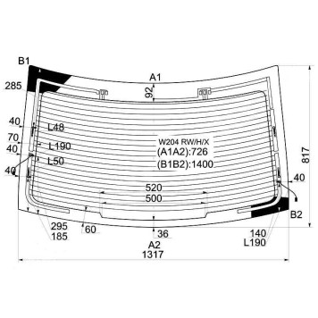 Стекло заднее с обогревом MERCEDES BENZ C-CLASS W204 07- 4D <b>XYG W204 RW/H/X</b>
