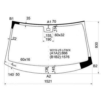 Стекло лобовое в клей MERCEDES-BENZ CLS-CLASS C219 04-10 <b>XYG W219-VS LFW/X</b>