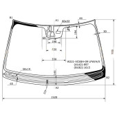 Стекло лобовое с обогревом щеток в клей MERCEDES-BENZ S-CLASS W221 09-13 <b>XYG W221-VCSSH-09 LFW/H/X</b>