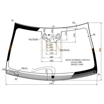 Стекло лобовое c обогревом в клей MERCEDES BENZ S CLASS W222 4D SEDAN 13- <b>XYG W222-VCSSSSH LFW/H/X</b>