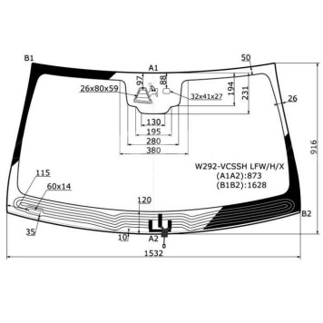 Стекло лобовое с обогревом щеток + камера + дд MERCEDES-BENZ GLE COUPE (C292) 15-19 <b>XYG W292-VCSSH LFW/H/X</b>