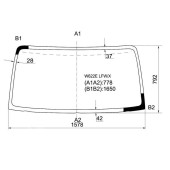 Стекло лобовое в клей MAZDA W622E TITAN (HIGH-CAB) 00- / DONG FENG 1051 05- / ISUZU ELF 03-07 <b>XYG W622E LFW/X</b>