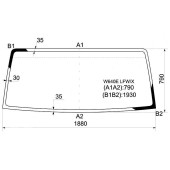 Стекло лобовое в клей MAZDA TITAN / ISUZU ELF W640E TRUCK 2000- (WIDE-CAB) <b>XYG W640E LFW/X</b>
