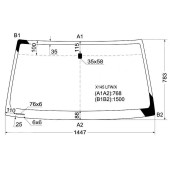 Стекло лобовое в клей OPEL FRONTERA B / ISUZU FASTER / WIZARD / RODEO / MU / HONDA PASSPORT 98-04 3 / 5D <b>XYG X145 LFW/X</b>