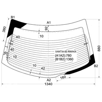 Стекло заднее (крышка багажника) с обогревом CITROEN XANTIA 93-01 5D HBK <b>XYG XANTIA-93 RW/H/X</b>