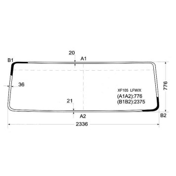 Стекло лобовое DAF XF105 06- / XF106 13- <b>XYG XF105 LFW/X</b>