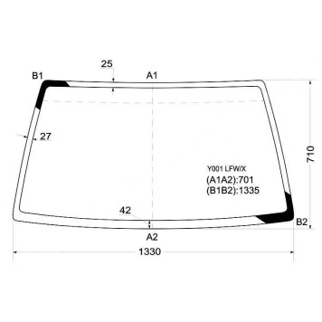 Стекло лобовое в клей SUZUKI ESCUDO / VITARA 89- / SIDEKICK JEEP VCHEVROLET TRACKER 4D UTILITY 89-97 <b>XYG Y001 LFW/X</b>
